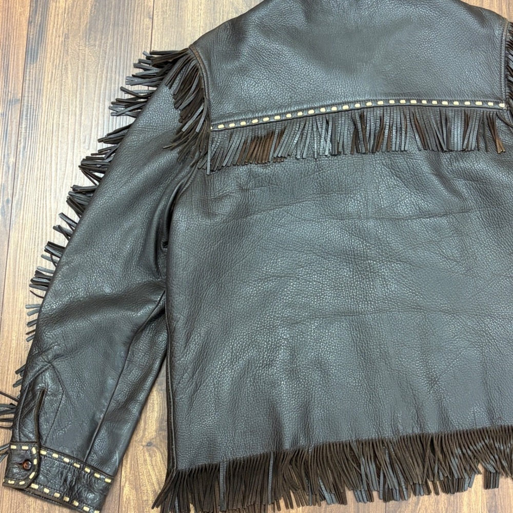Vintage W.B. Place Deerskin Western Fringe Leather Jacket Talon 1950s Vintage - Picture 9 of 10